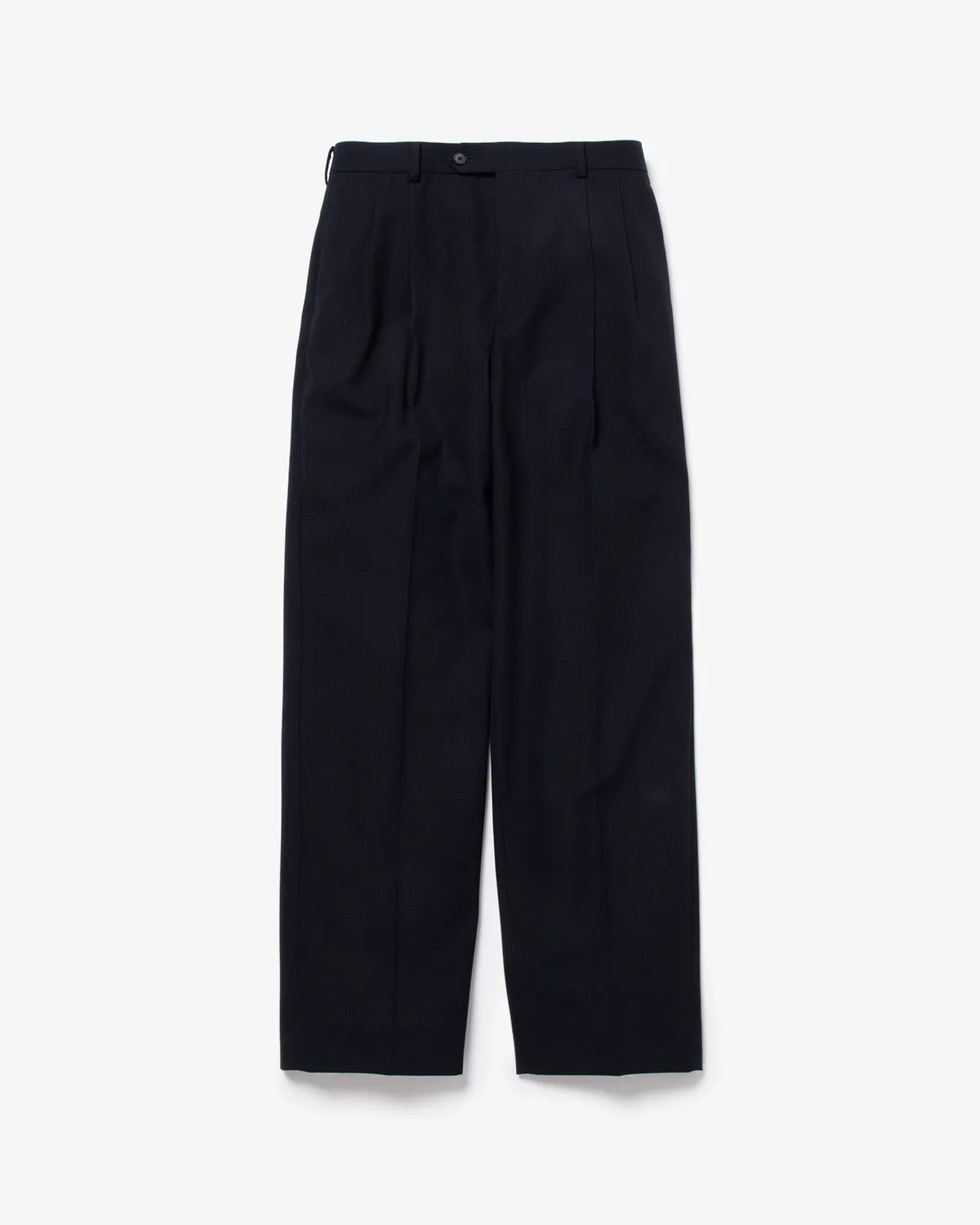 WOOL KID MOHAIR HOP SACK TWO-TUCK SLACKS