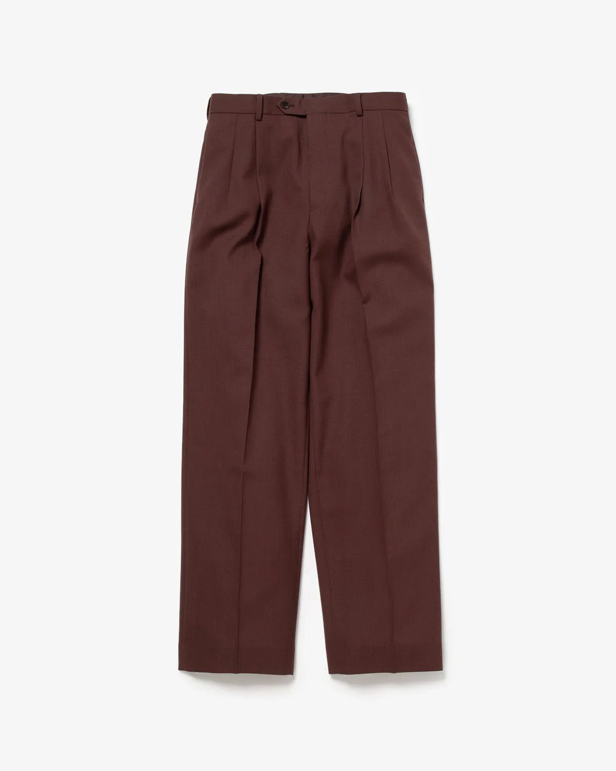 WOOL KID MOHAIR HOP SACK TWO-TUCK SLACKS