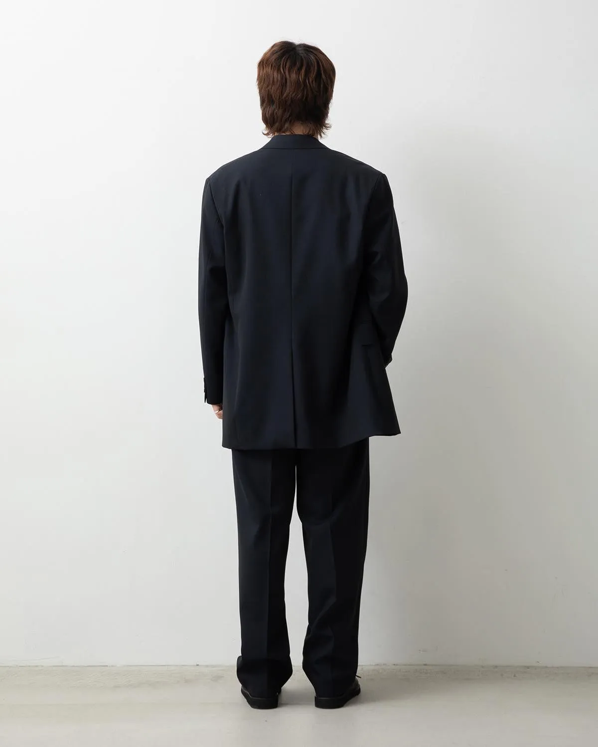 WOOL KID MOHAIR HOP SACK TWO-TUCK SLACKS