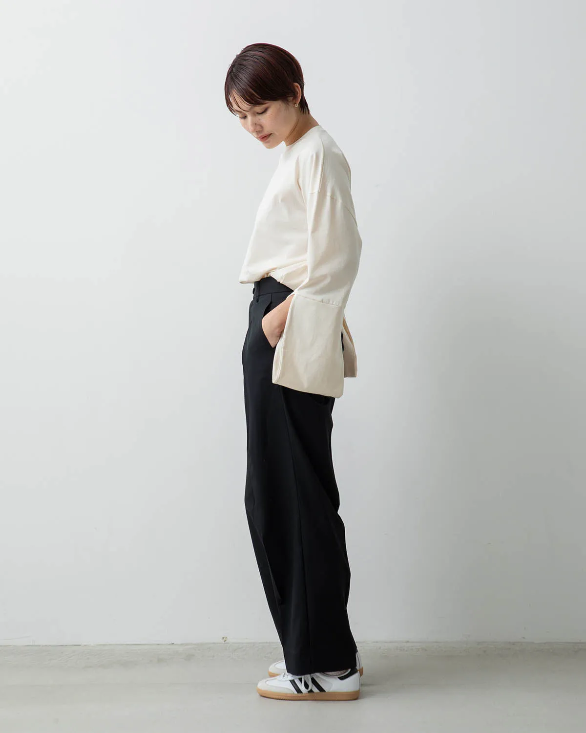 WOOL TUCK SLACKS