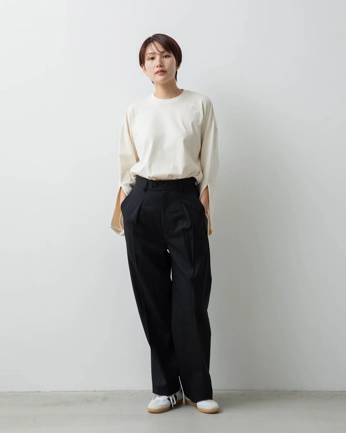 WOOL TUCK SLACKS