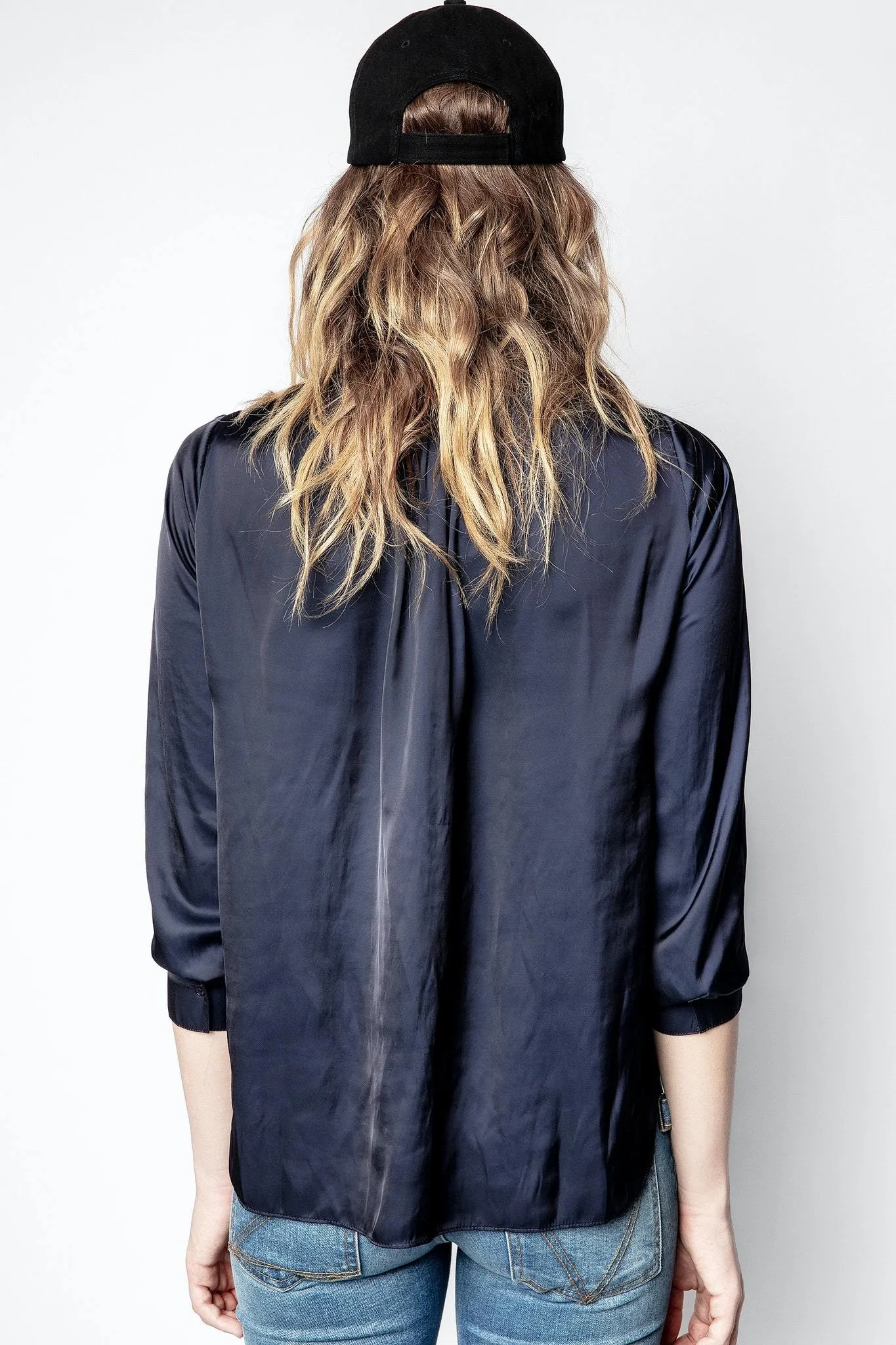 Zadig & Voltaire Tink Satin Tunic Blouse- Ink