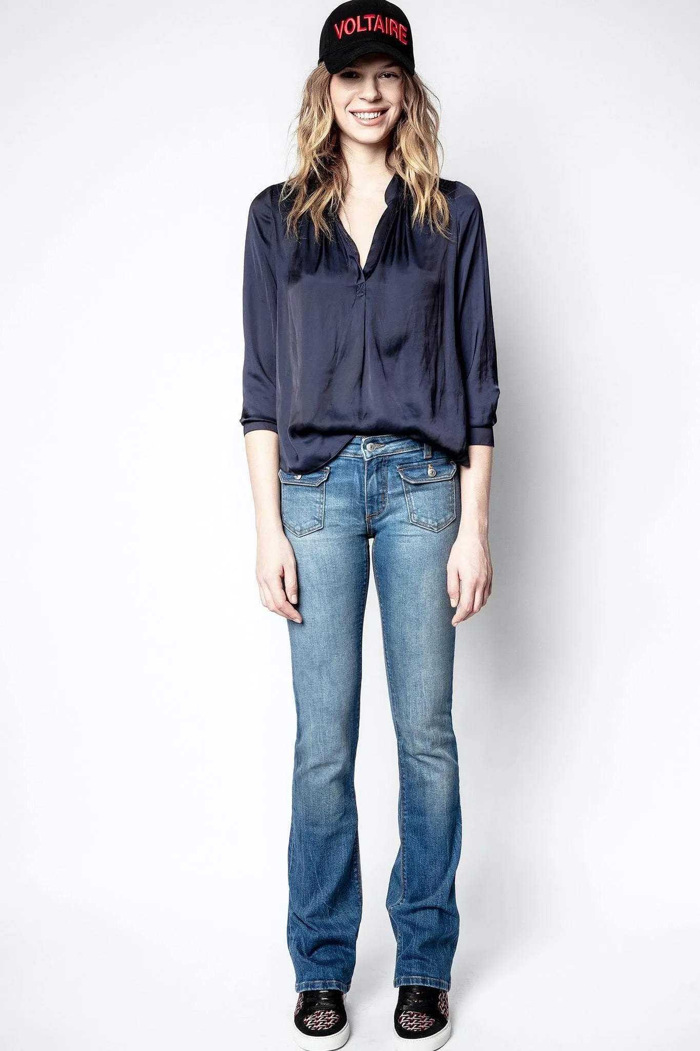 Zadig & Voltaire Tink Satin Tunic Blouse- Ink