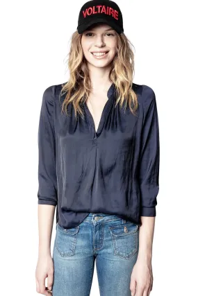 Zadig & Voltaire Tink Satin Tunic Blouse- Ink